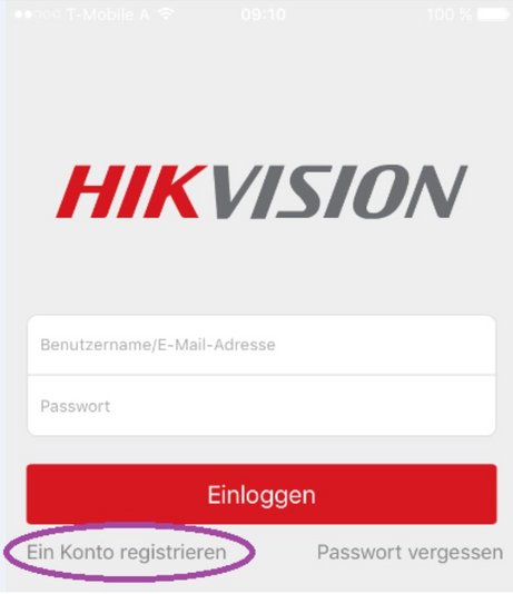 HIK-Connect-Konto registrieren